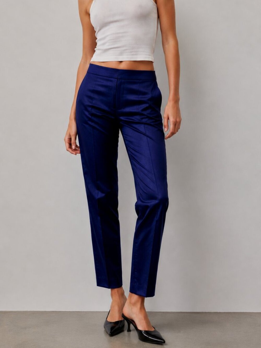 L'Agence Suiting Cigarette Trousers Deep Cobalt 2 NWT